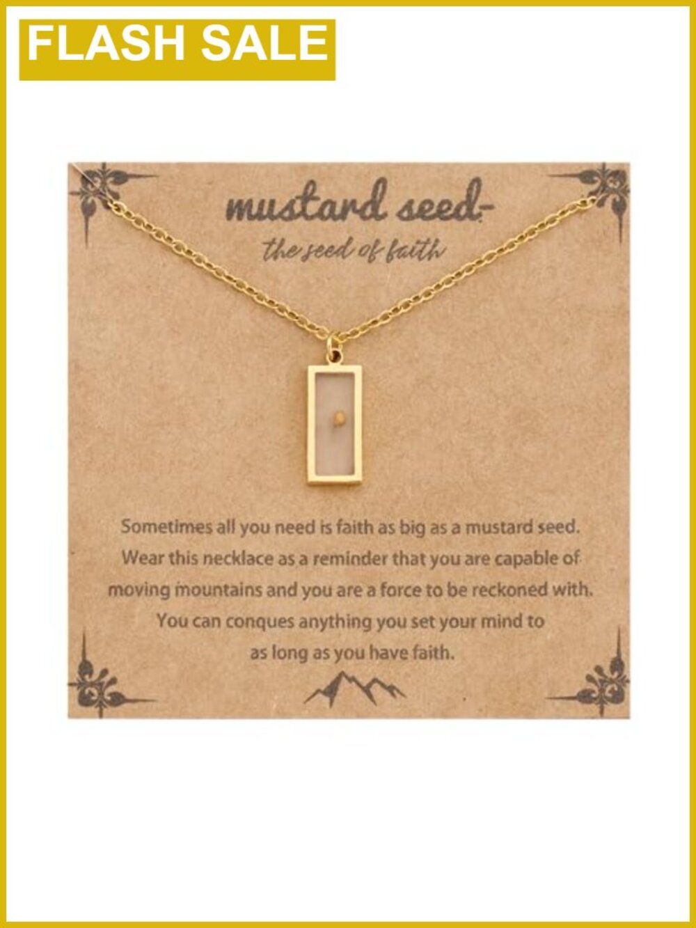 Stainless Steel Mustard Seed Faith Necklace Pendant 20in Christian Gift